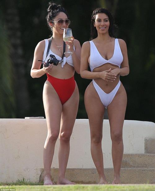 Kim Kardashian in white bikini in Mexico