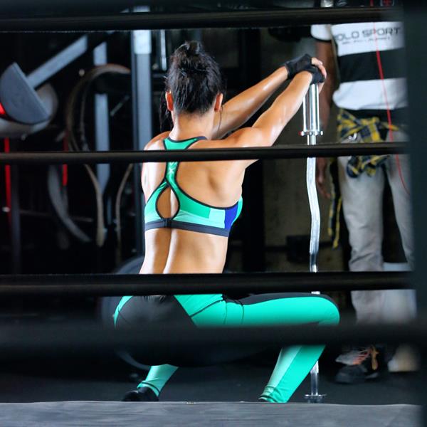 Adriana Lima working out in New York for a Victoria's Secret campaign