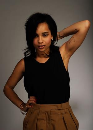 Zoe Kravitz in a black shirt 2010