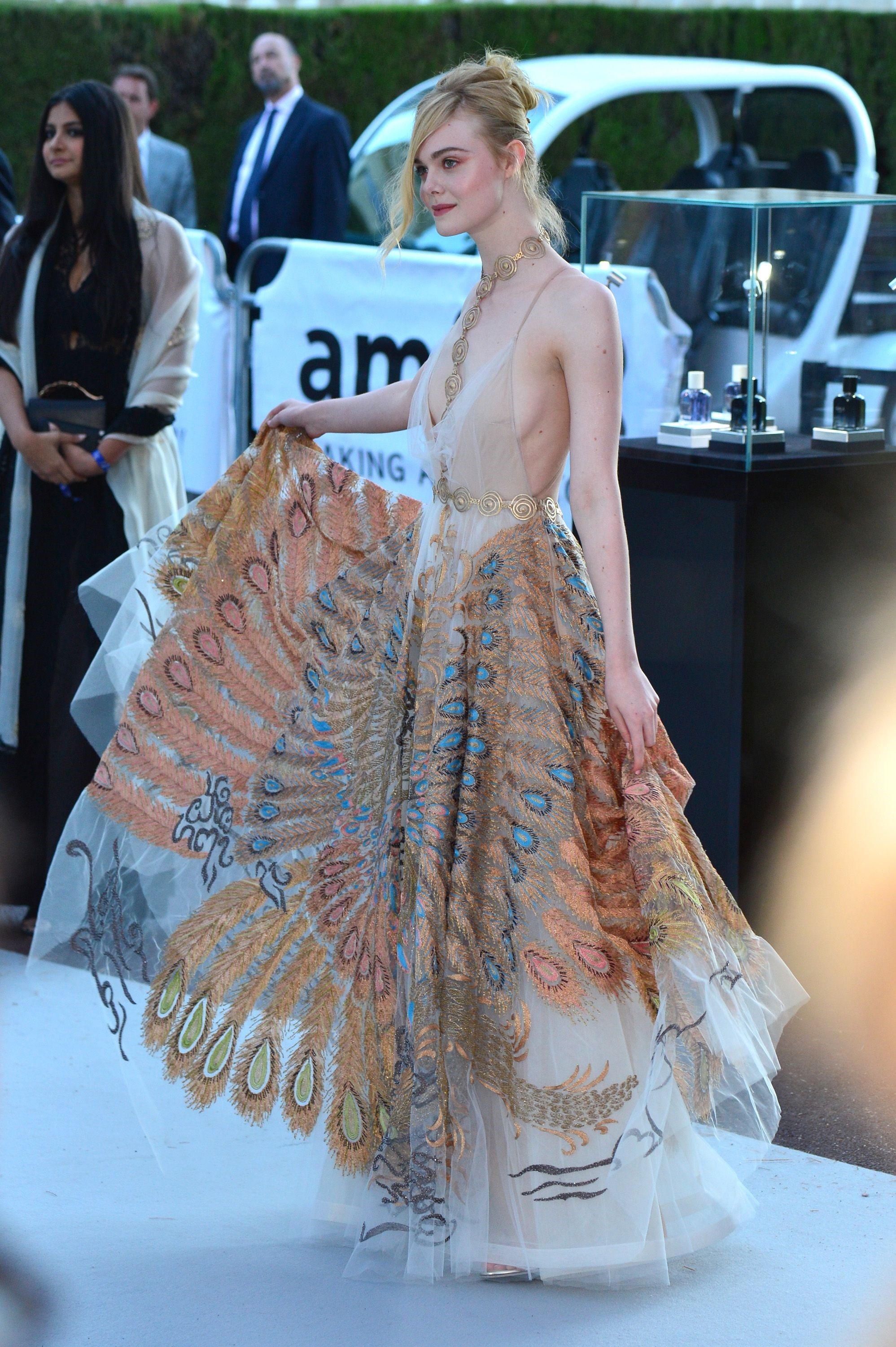 Elle Fanning showing off pasties at amfAR’s 23rd Cinema Against AIDS Gala