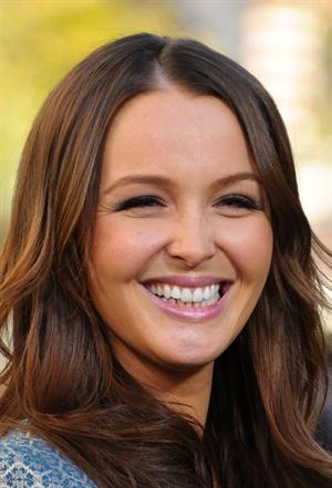 On the set of Extra at The Grove in LA on January 17, 2013