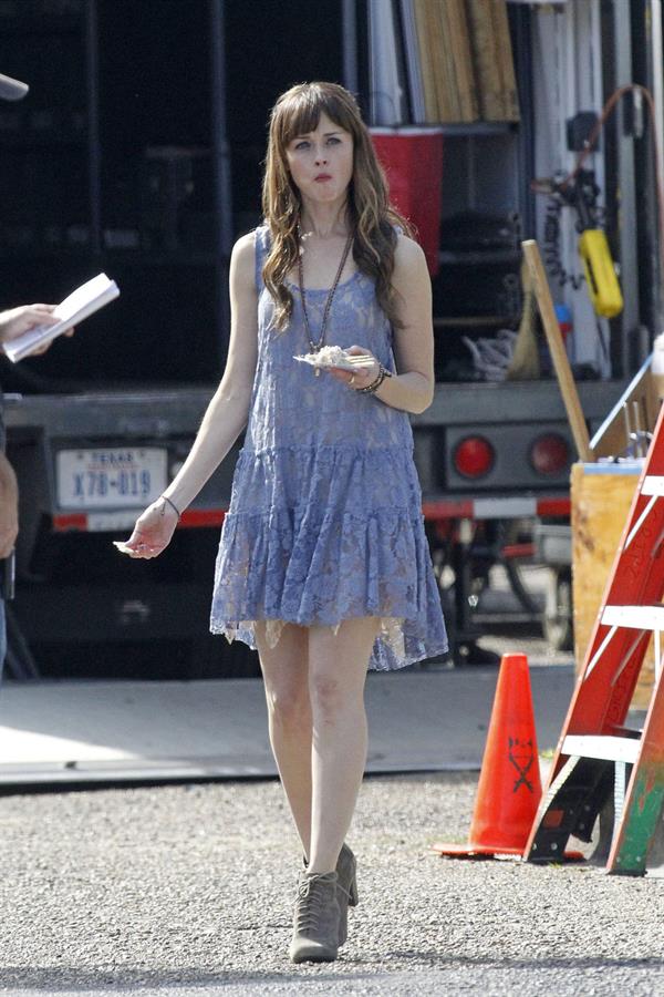 Alexis Bledel on the set of 'Remember Sunday' in New Orleans January 25, 2013