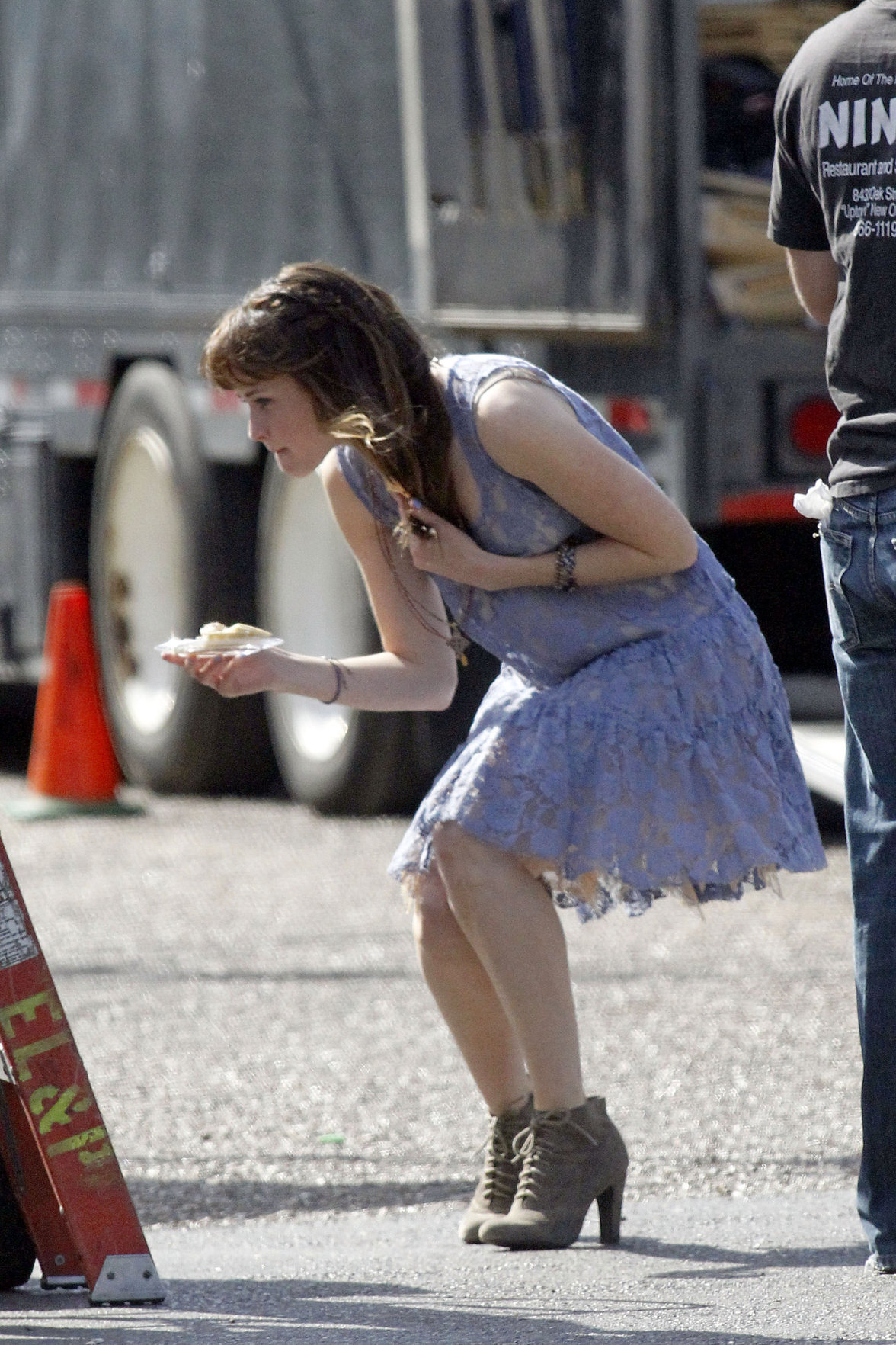 Alexis Bledel on the set of 'Remember Sunday' in New Orleans January 25, 2013