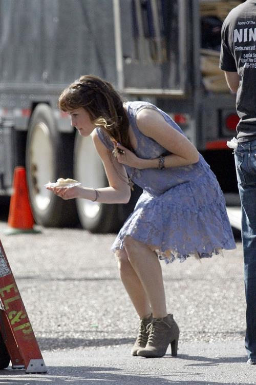 Alexis Bledel on the set of 'Remember Sunday' in New Orleans January 25, 2013