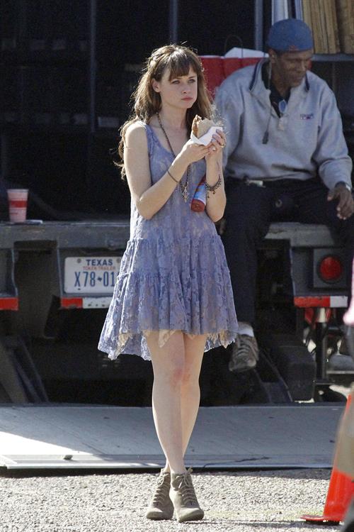 Alexis Bledel on the set of 'Remember Sunday' in New Orleans January 25, 2013