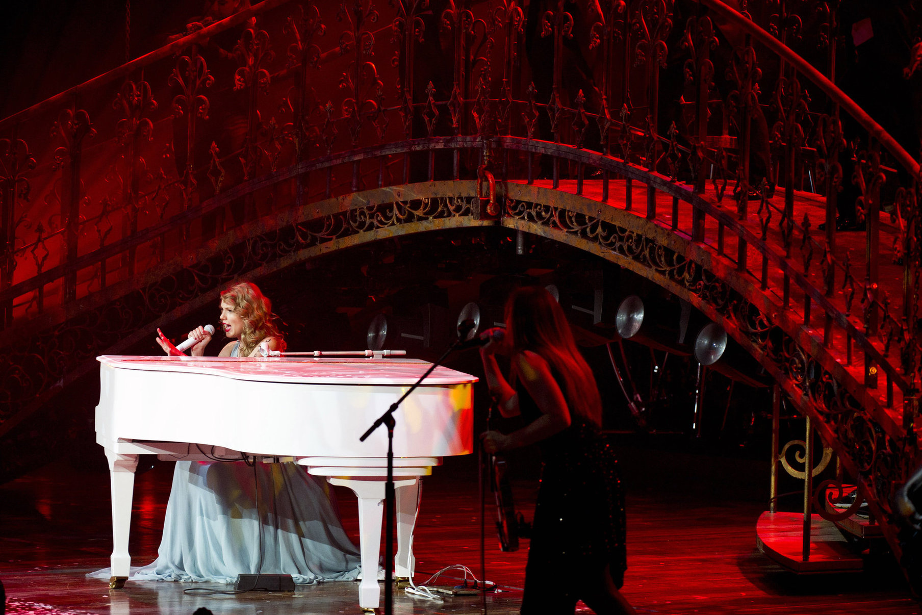 Taylor Swift and Selena Gomez performing at Madison Square Garden in New York, November 11, 2011 