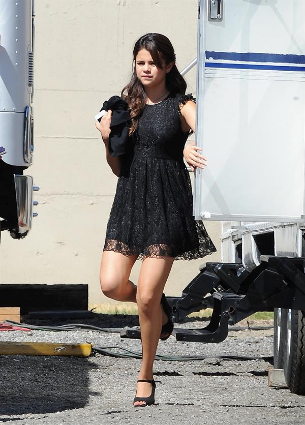 Selena Gomez on the set of 'Feed the Dog' in Pasadena August 27, 2012