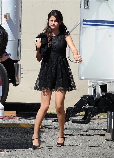 Selena Gomez on the set of 'Feed the Dog' in Pasadena August 27, 2012