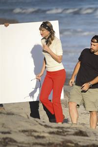 Taylor Swift on the set of a photoshoot in Malibu July 24, 2012
