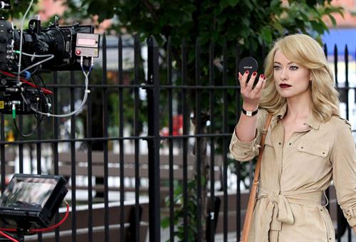 Olivia Wilde on the set of her new Revlon commercial in New York City 2/5/2012 