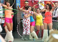 Olivia Wilde in shorts on the set of film free hugs in California July 29, 2011 