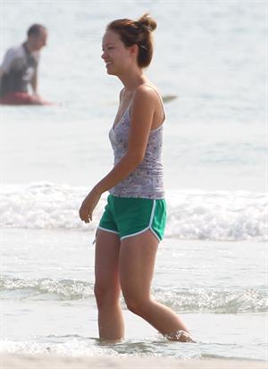 Olivia Wilde - on the beach in Wilmington,North Carolina - August 18 2012