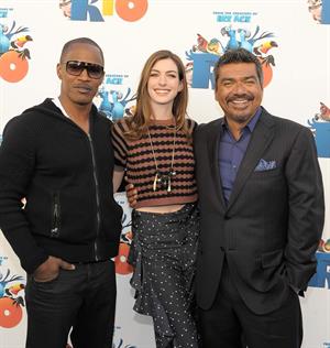 Anne Hathaway 20th Century Fox press day for Rio at Zanuck Theater January 28, 2011 