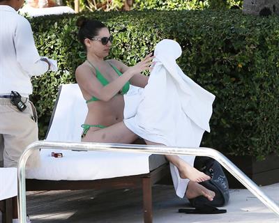 Kelly Brook bikini candids by the pool in Miami 2/1/13 