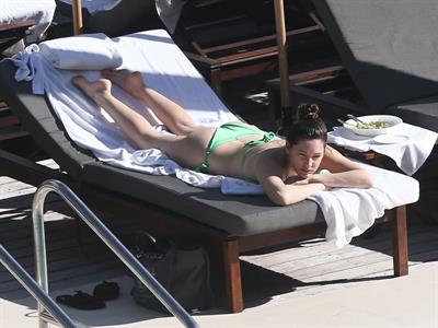 Kelly Brook bikini candids by the pool in Miami 2/1/13 