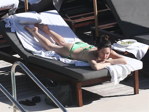 Kelly Brook bikini candids by the pool in Miami 2/1/13 