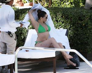 Kelly Brook bikini candids by the pool in Miami 2/1/13 