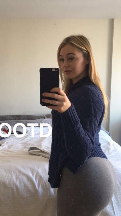 Iskra Lawrence taking a selfie and - ass