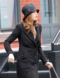 Jessica Biel leaving Justin Timberlake's apartment February 18, 2010