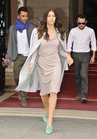 Jessica Biel leaving Ritz Hotel in Paris 04-10-2011 