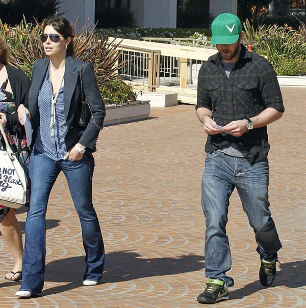 Jessica Biel leaving UCLA Medical Center October 2, 2012