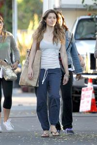 Jessica Biel – “Shiva and May” set candids, LA 10/17/13 