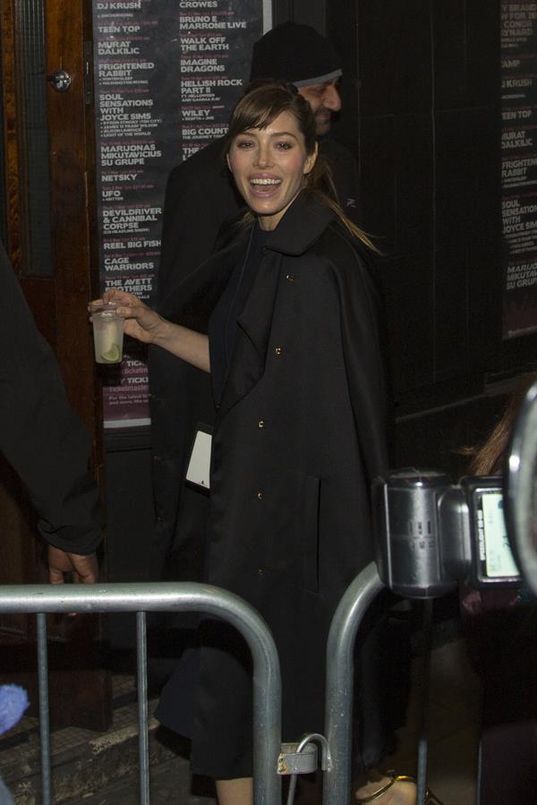 Jessica Biel arrives at the 2013 BRIT Awards After Party at The Arts Club in London on February 20, 2013