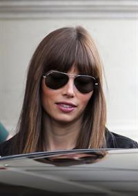 Jessica Biel Arrives at her hotel in Paris - October 7,2012 