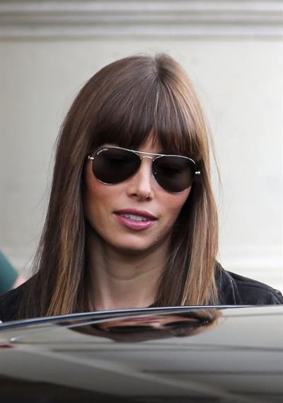 Jessica Biel Arrives at her hotel in Paris - October 7,2012 