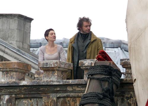 Anne Hathaway on the set of Les Miserables April 18, 2012