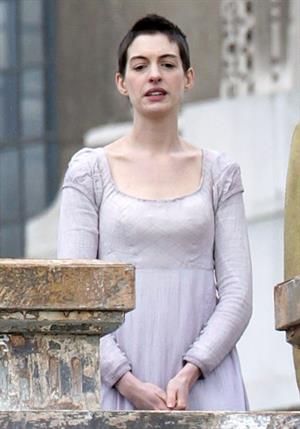 Anne Hathaway on the set of Les Miserables April 18, 2012
