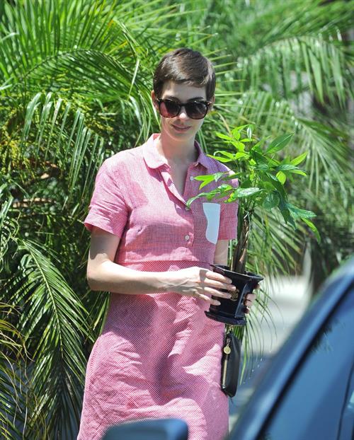 Anne Hathaway out about in Hollywood July 22, 2012 