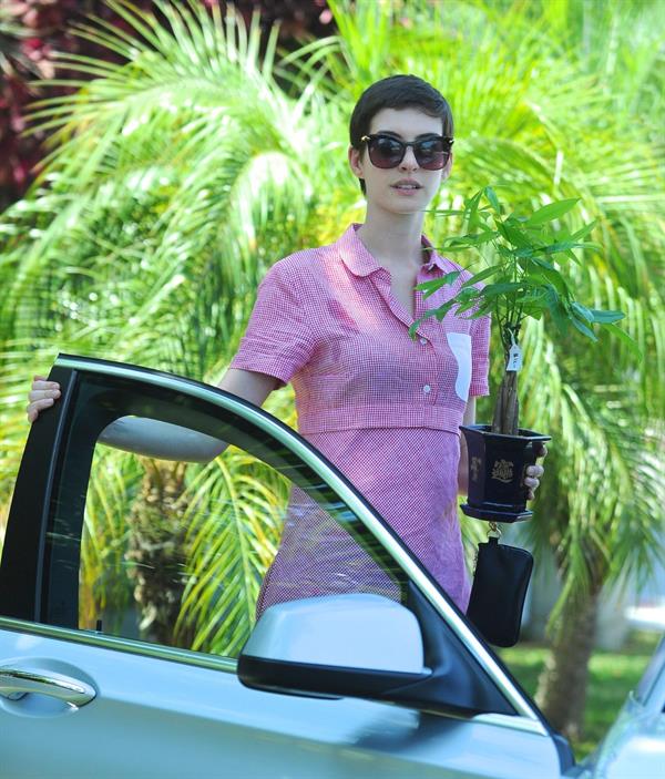 Anne Hathaway out about in Hollywood July 22, 2012 