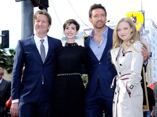 Anne Hathaway attends the Hugh Jackman Hollywood Walk Of Fame Ceremony in Hollywood December 13-2012 