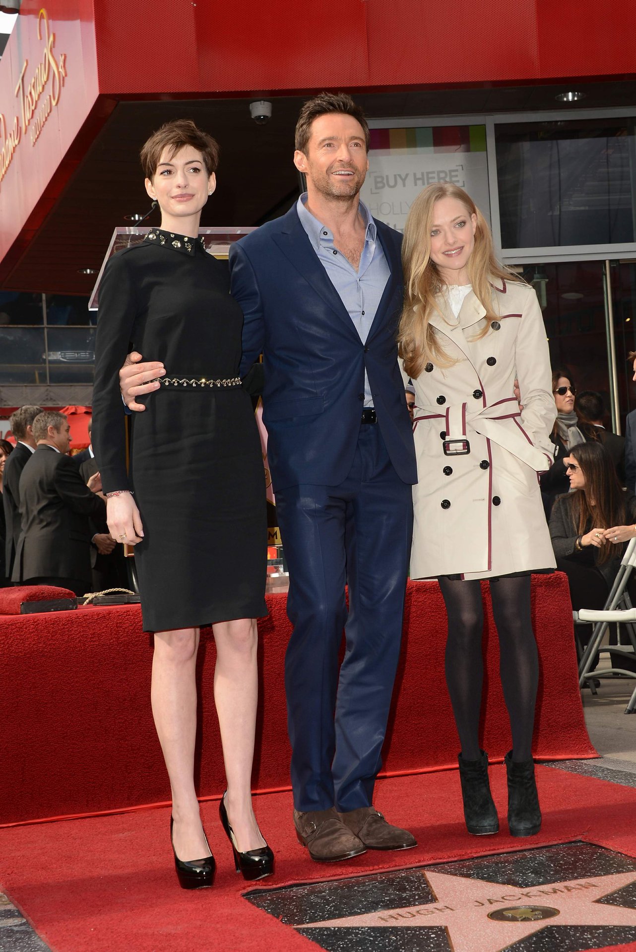 Anne Hathaway attends the Hugh Jackman Hollywood Walk Of Fame Ceremony in Hollywood December 13-2012 