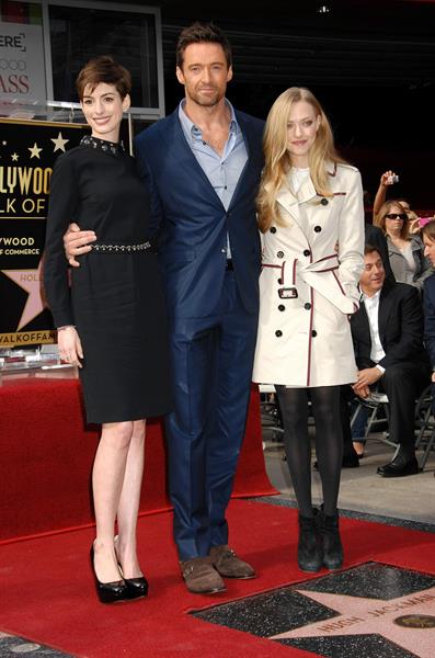 Anne Hathaway attends the Hugh Jackman Hollywood Walk Of Fame Ceremony in Hollywood December 13-2012 