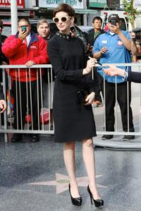 Anne Hathaway attends the Hugh Jackman Hollywood Walk Of Fame Ceremony in Hollywood December 13-2012 