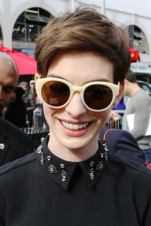 Anne Hathaway attends the Hugh Jackman Hollywood Walk Of Fame Ceremony in Hollywood December 13-2012 