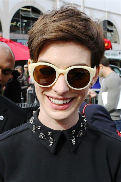 Anne Hathaway attends the Hugh Jackman Hollywood Walk Of Fame Ceremony in Hollywood December 13-2012 
