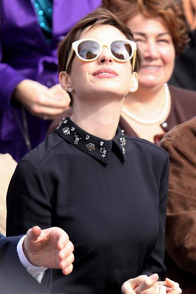 Anne Hathaway attends the Hugh Jackman Hollywood Walk Of Fame Ceremony in Hollywood December 13-2012 