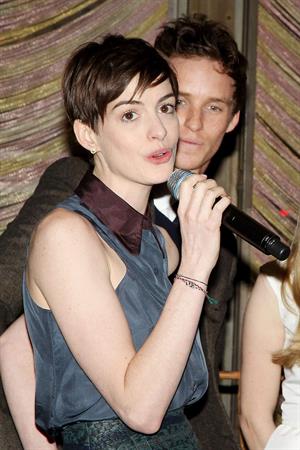 Anne Hathaway A Lunch to Celebrate Launch of 'LES MISERABLES at the Four Seasons Restaurant in NYC