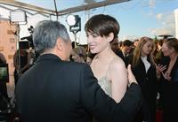 Anne Hathaway attends the Critics' Choice Movie Awards 2013 with Skinnygirl Cocktails at Barkar Hangar