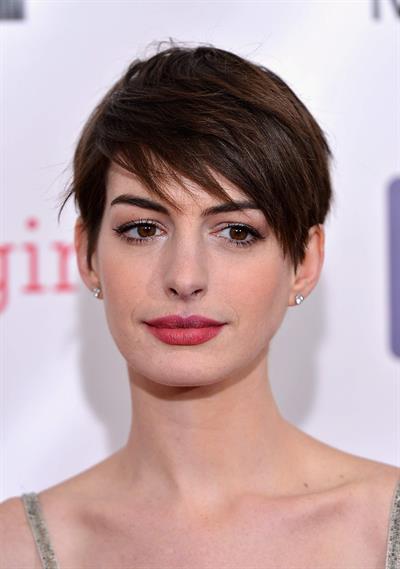 Anne Hathaway attends the Critics' Choice Movie Awards 2013 with Skinnygirl Cocktails at Barkar Hangar