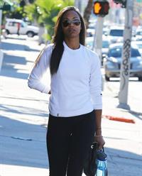 Zoe Saldana arriving at a gym in West Hollywod January 15-2013 