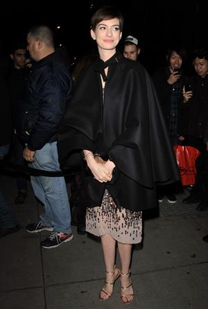 Anne Hathaway Attended the Museum of the Moving Image 27th Annual Black Tie Salute in New York Dec 11, 2012