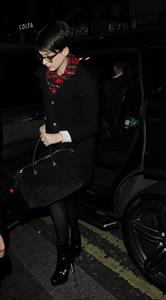 Anne Hathaway leaving her hotel and heading to the Empire Cinema Theatre in London - December 4, 2012