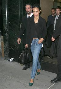 Zoe Saldana leaving the Calvin Klein fashion show - February 17, 2011 