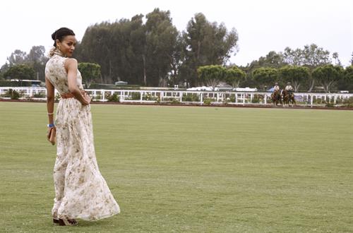 Zoe Saldana Santa Barbara Polo and Racquet club