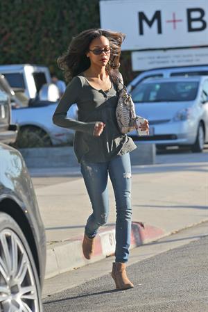Zoe Saldana leaving a hair salon in West Hollywood - November 2, 2011