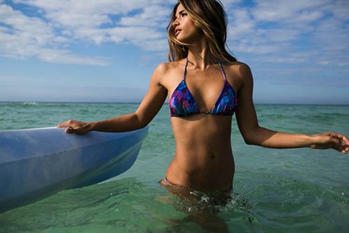 Rachel Barnes in a bikini